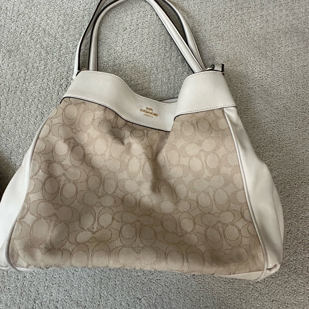 Coach Beige and White Women's Bag